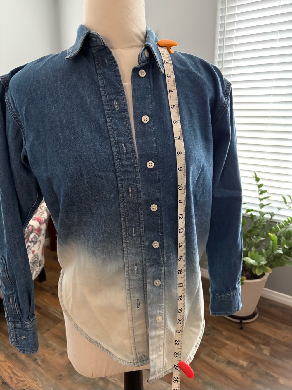 Ralph Lauren Ombre Washed Button-Up Shirt - Blue to Cream